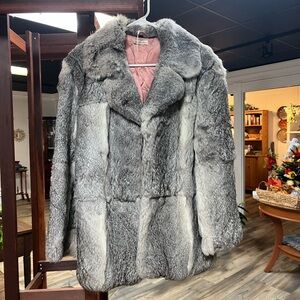 Vintage Elegant Rabbit Fur Coat